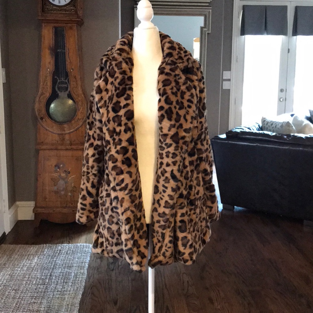 1 left • M! Leopard Faux Fur Coat Jacket Cardigan - Picture 7 of 7